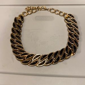 Black and gold chunky statement necklace